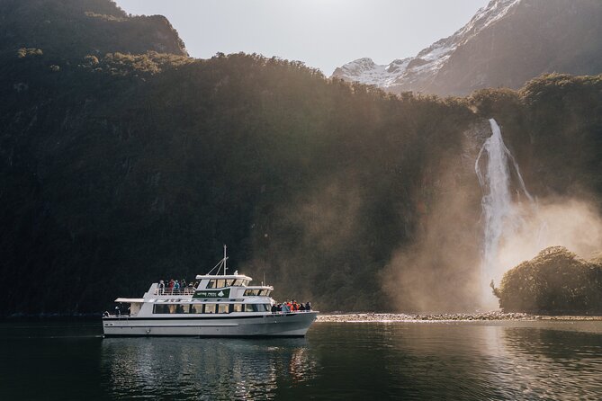 Milford Sound Cruise with Round-Trip Flights from Queenstown - The Milford Sound fjord cruise: Mitre Peak, waterfalls, and the long way