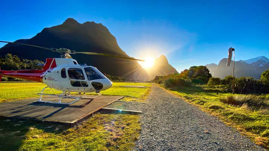 Milford Sound Extended Helicopter Flight & 3 Landings - Landing in Milford Sound: walk, photos, and the change in scale