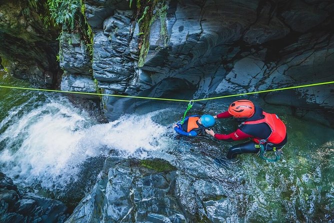 Queenstown Half-Day Canyoning Adventure - Inside the canyon: zipline, abseil, plunges, floats, and chute slides