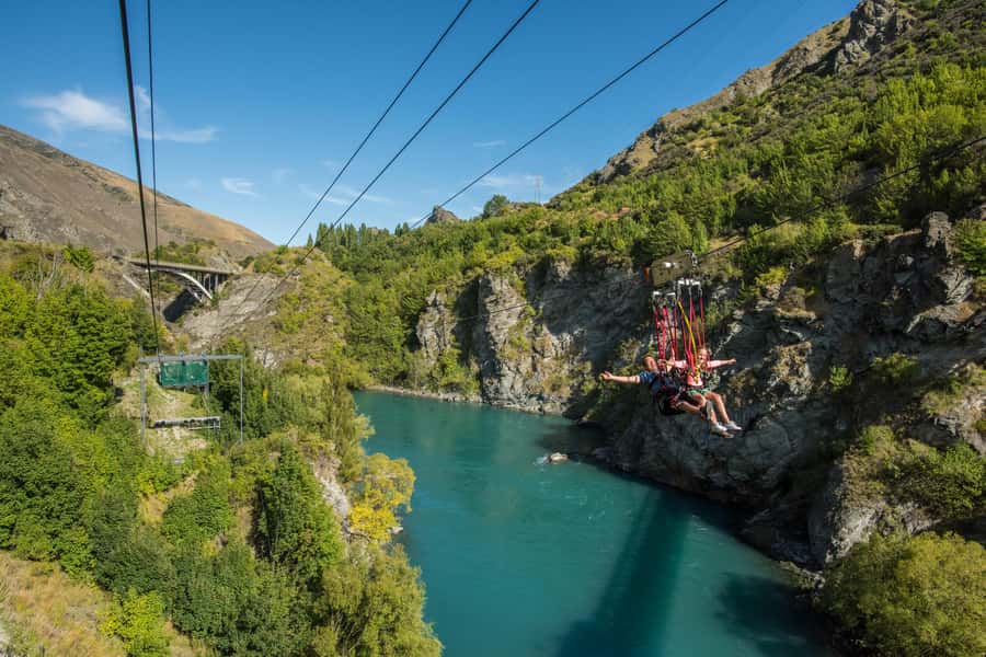 Queenstown: Kawarau Zipride! (3 Lines - Family Fun) - The zipride itself: 130m, three lines, and a quick return