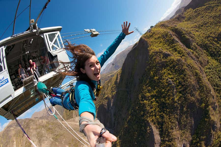 Queenstown: Nevis Thrillogy (Bungy, Swing, Catapult) - Nevis Bungy (134m): the highest jump sets your nerves