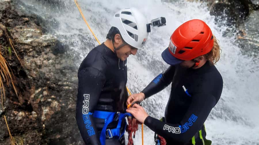 Wanaka: Waterfall Climb and Canyon Tour - Abseiling into the right-hand Twin Falls section